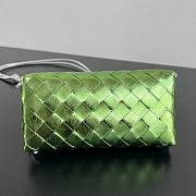 Bottega Veneta Concert Pouch Intrecciato lamina leather Silver/Fresh Mint - 6
