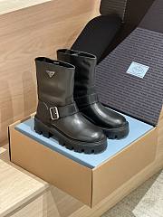 Prada 5fw buckle slip-on platform ankle boots black - 1