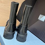 Prada 5fw buckle slip-on platform ankle boots black - 5