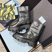 Prada 5fw buckle slip-on platform ankle boots black - 2