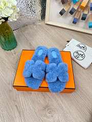 Hermes Furry Flat Slippers 09 - 1