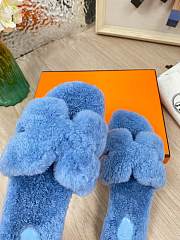 Hermes Furry Flat Slippers 09 - 3