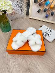 Hermes Furry Flat Slippers 08 - 1