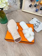 Hermes Furry Flat Slippers 08 - 4