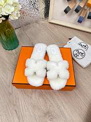 Hermes Furry Flat Slippers 08 - 3