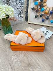 Hermes Furry Flat Slippers 07 - 2