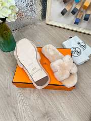 Hermes Furry Flat Slippers 07 - 4