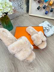 Hermes Furry Flat Slippers 07 - 5