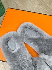 Hermes Furry Flat Slippers 06 - 5