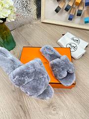Hermes Furry Flat Slippers 06 - 3