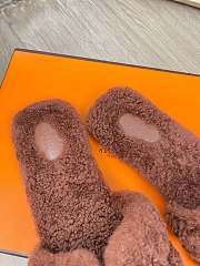Hermes Furry Flat Slippers 05 - 6