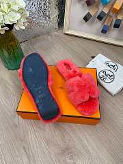 Hermes Furry Flat Slippers 04 - 2
