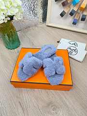 Hermes Furry Flat Slippers 02 - 6