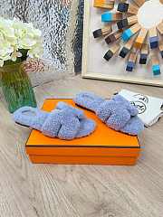 Hermes Furry Flat Slippers 02 - 5
