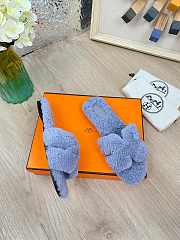 Hermes Furry Flat Slippers 02 - 3