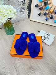 Hermes Furry Flat Slippers 01 - 1