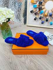 Hermes Furry Flat Slippers 01 - 5
