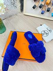 Hermes Furry Flat Slippers 01 - 3