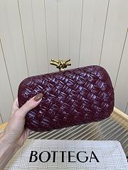Bottega Veneta Knot Padded Intreccio Burgundy - 2