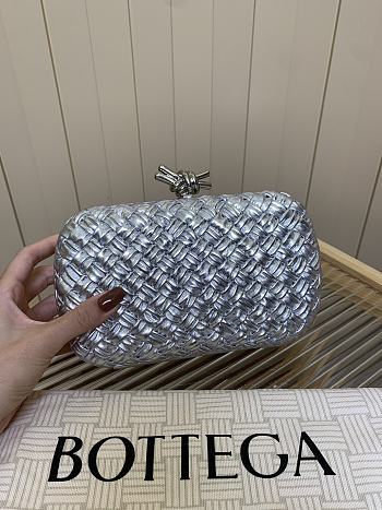 Bottega Veneta Knot Padded Intreccio Silver