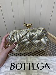 Bottega Veneta Knot Padded Intreccio Gold and Silver Gradient - 1