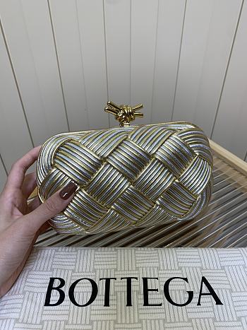 Bottega Veneta Knot Padded Intreccio Gold and Silver Gradient