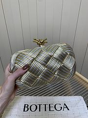Bottega Veneta Knot Padded Intreccio Gold and Silver Gradient - 2