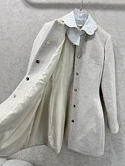 Miumiu Collar Peter Pan Wool Coat Dress White - 5