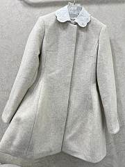 Miumiu Collar Peter Pan Wool Coat Dress White - 4