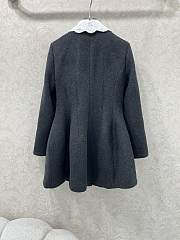 Miumiu Collar Peter Pan Wool Coat Dress Black - 6