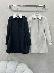 Miumiu Collar Peter Pan Wool Coat Dress Black - 4