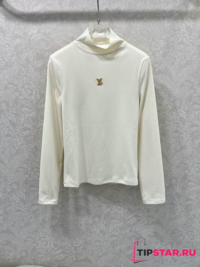 Louis Vuitton Turtleneck long sleeve shirt in white - 1
