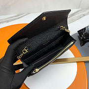 YSL | Small Chain Wallet In grain Leather In Black - 6