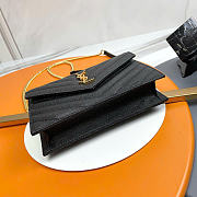 YSL | Small Chain Wallet In grain Leather In Black - 4