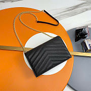 YSL | Small Chain Wallet In grain Leather In Black - 3