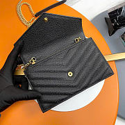 YSL | Small Chain Wallet In grain Leather In Black - 2