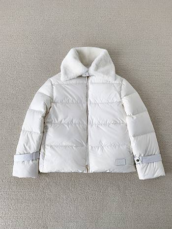 Fendi Wool Collar Ski Down Jacket White
