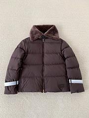 Fendi Wool Collar Ski Down Jacket Burgundy - 1