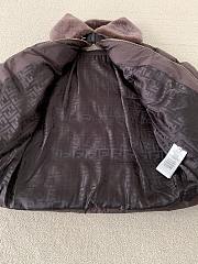 Fendi Wool Collar Ski Down Jacket Burgundy - 2