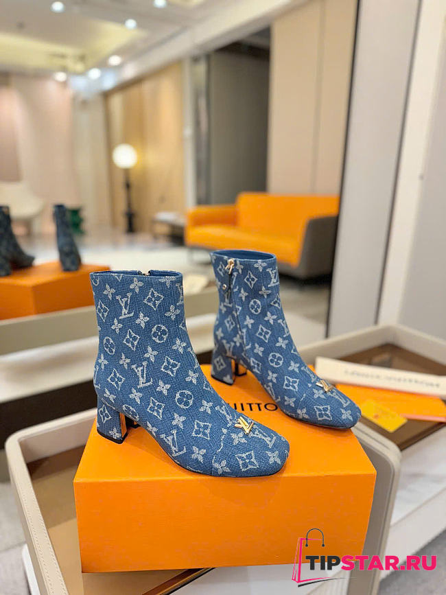 Louis Vuitton Denim Ankle Boots 5cm Blue - 1