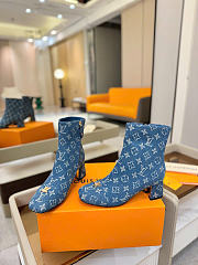 Louis Vuitton Denim Ankle Boots 5cm Blue - 5