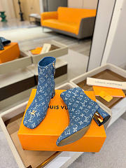 Louis Vuitton Denim Ankle Boots 5cm Blue - 3