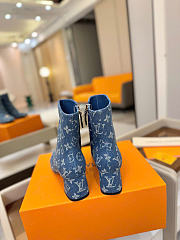 Louis Vuitton Denim Ankle Boots 5cm Blue - 2