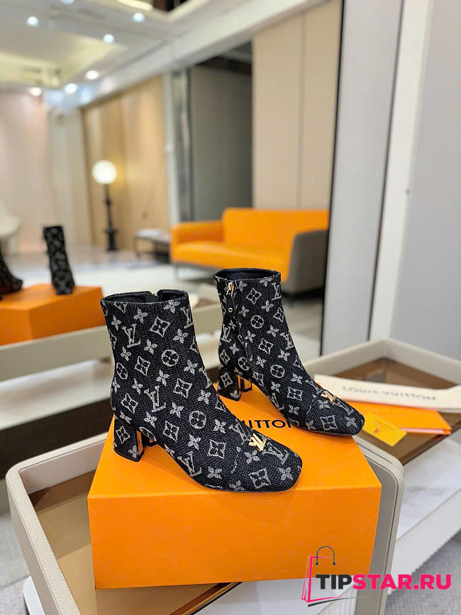 Louis Vuitton Denim Ankle Boots 5cm Black - 1