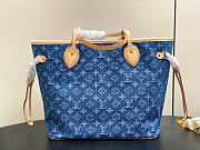 Louis Vuitton Neverfull MM Bag Denim Blue - 3