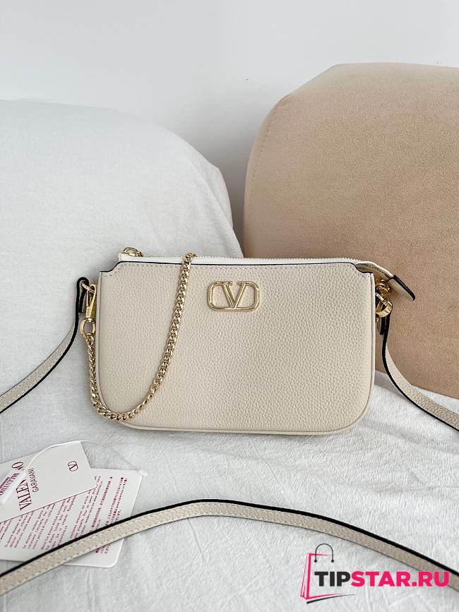Valentino Garavani Mini VLogo Signature Crossbody Bag White - 1