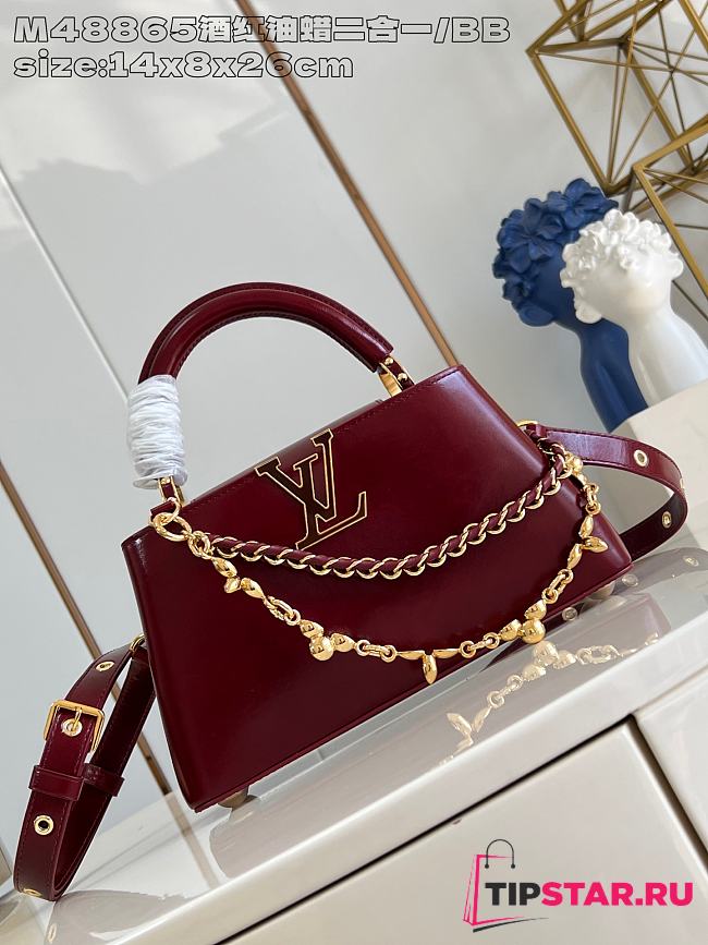 Louis Vuitton Capucines East-West In Burgundy Size 26x14x8 cm - 1