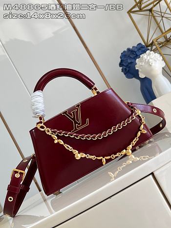 Louis Vuitton Capucines East-West In Burgundy Size 26x14x8 cm