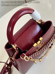 Louis Vuitton Capucines East-West In Burgundy Size 26x14x8 cm - 4