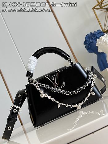 Louis Vuitton Capucines East-West In Black Size 22x12x8 cm